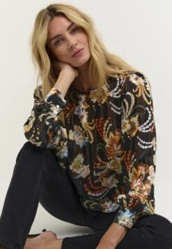 Kaffe Kasimi- Blouse - Black Red Multi Flower -Kaffe Verkoopwinkel 00741879fd604ac59032b8d67bb611a0
