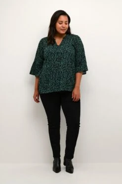 Blouses Met Korte Mouw Blouse Cedite Dames Smaragd -Kaffe Verkoopwinkel 023e952e5bb313745b30dff871369222