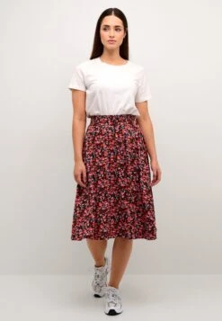 Kaffe Bpyrsa- A-Lijn Rok - Rosa Red Multi Color Flower