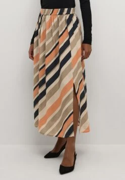 Kaffe Kaolli- A-Lijn Rok - Sand Blue Orange Stripe