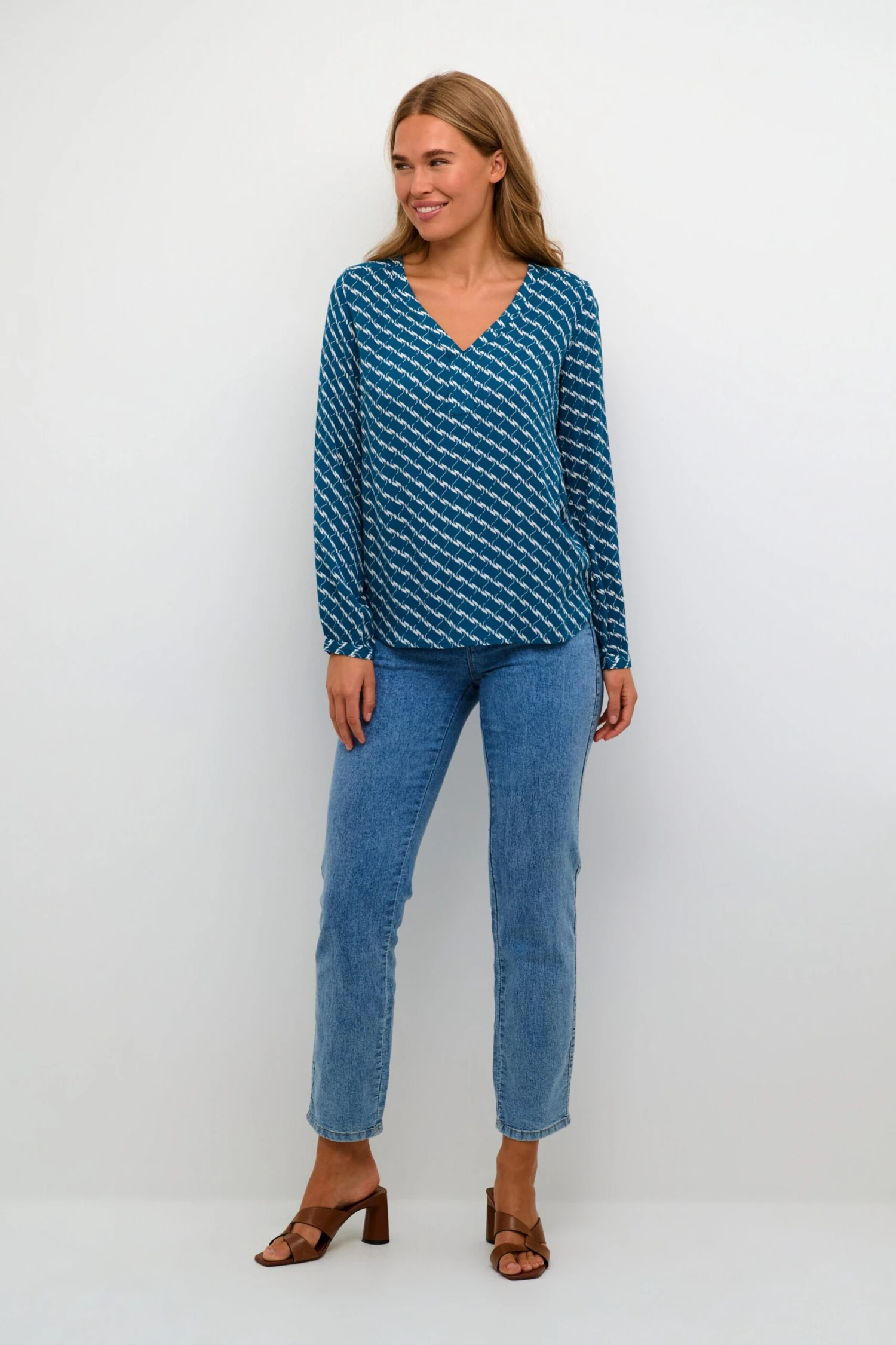 Kaffe Blouses & Tunieken Blouse Marita Dames Blauw 3 Kaffe Blouses & Tunieken Blouse Marita Dames Blauw - Afbeelding 3