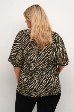 Blouses Met Korte Mouw Blouse Kerry Dames Bruin / Zwart -Kaffe Verkoopwinkel 0ea13d011bb4ee6b732e6a9d4581acf8