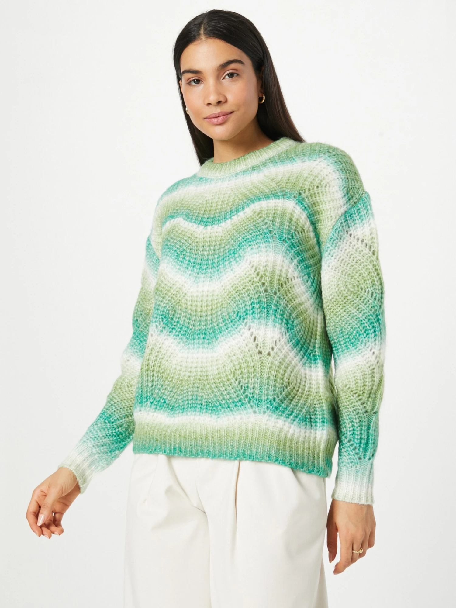 Kaffe Fijngebreide Truien Trui Dera Dames Jade Groen / Lichtgroen 3 Kaffe Fijngebreide Truien Trui Dera Dames Jade Groen / Lichtgroen - Afbeelding 3