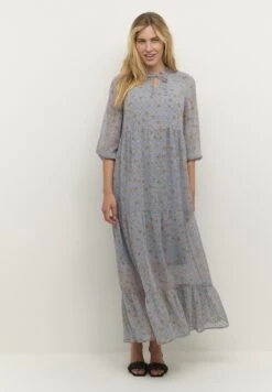 Kaffe Mimi- Maxi-Jurk - Blue Gold Flower Print