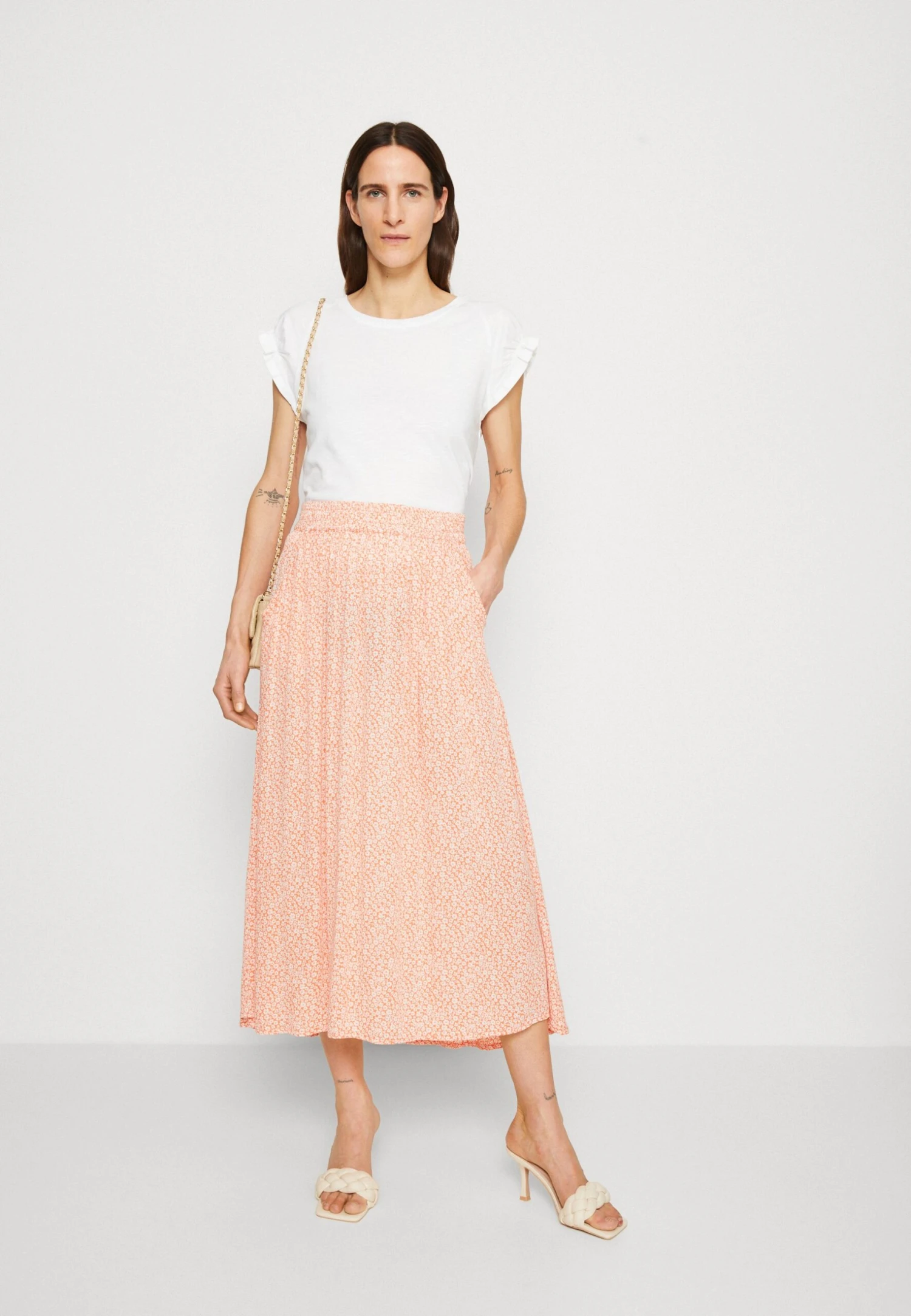 Kaffe Isolde Amber Skirt - A-Lijn Rok - Vermillion/Antique 2 Kaffe Isolde Amber Skirt - A-Lijn Rok - Vermillion/Antique - Afbeelding 2