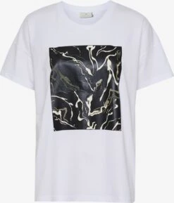 Kaffe T-shirts Shirt Marbel Dames Wit