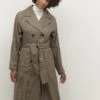 Kaffe Kaolina - Trenchcoat - Houndstooth/Sand/Blue