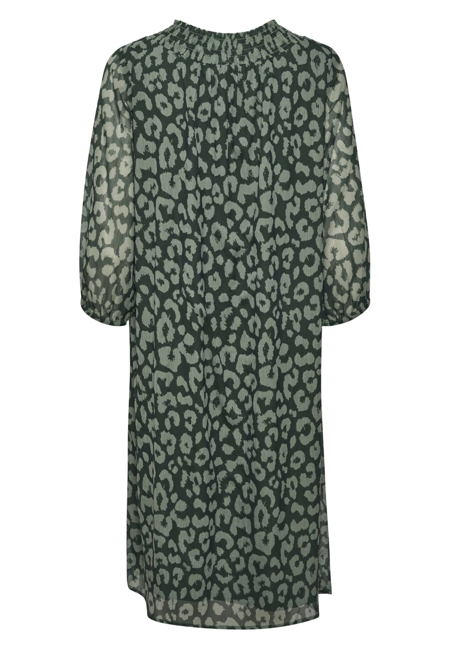 Kaffe Bpcamella Chiffon Dress - Jurk - Big Leo Print Green Tones 6 Kaffe Bpcamella Chiffon Dress - Jurk - Big Leo Print Green Tones - Afbeelding 6