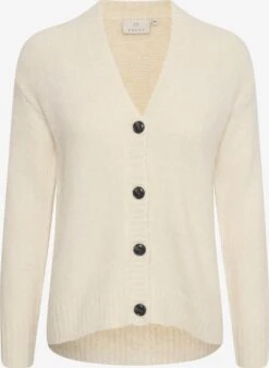 Kaffe Vesten Gebreid Vest Zaroline Dames Natuurwit