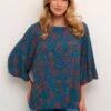 Kaffe Blouses Met Korte Mouw Blouse Sereca Dames Blauw