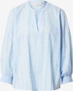 Kaffe Blouses Met Korte Mouw Blouse Dames Lichtblauw
