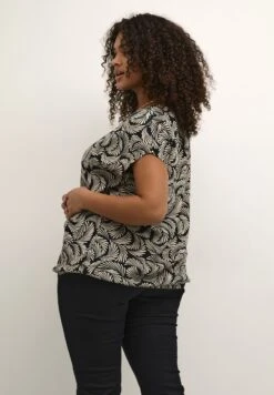 Kcmirta Stanley - T-Shirt Print - Black Deep Antique White Print -Kaffe Verkoopwinkel 29245b14527441db986c80eb4ce1ac42