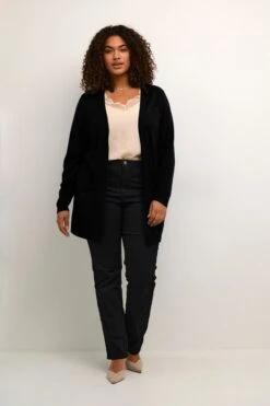 Vesten Gebreid Vest Dames Zwart -Kaffe Verkoopwinkel 2c52198f968b40670289cae057a504db