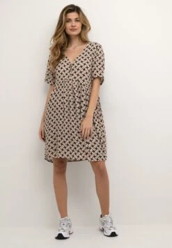 Kaffe Katara - Jurk - Black Orange Grafic Print