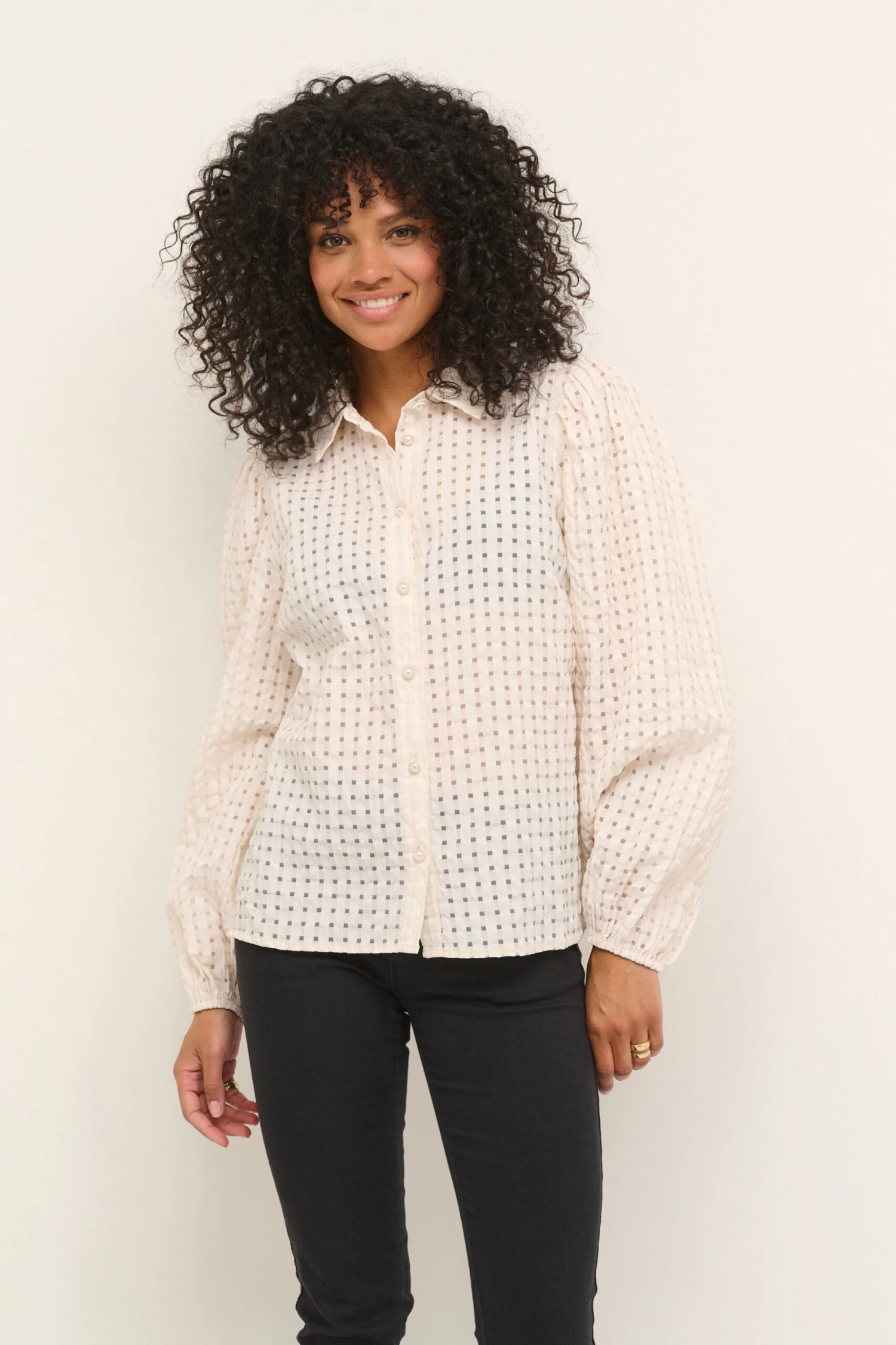 Kaffe Overhemden Blouse Dames Lichtbeige 2 Kaffe Overhemden Blouse Dames Lichtbeige - Afbeelding 2