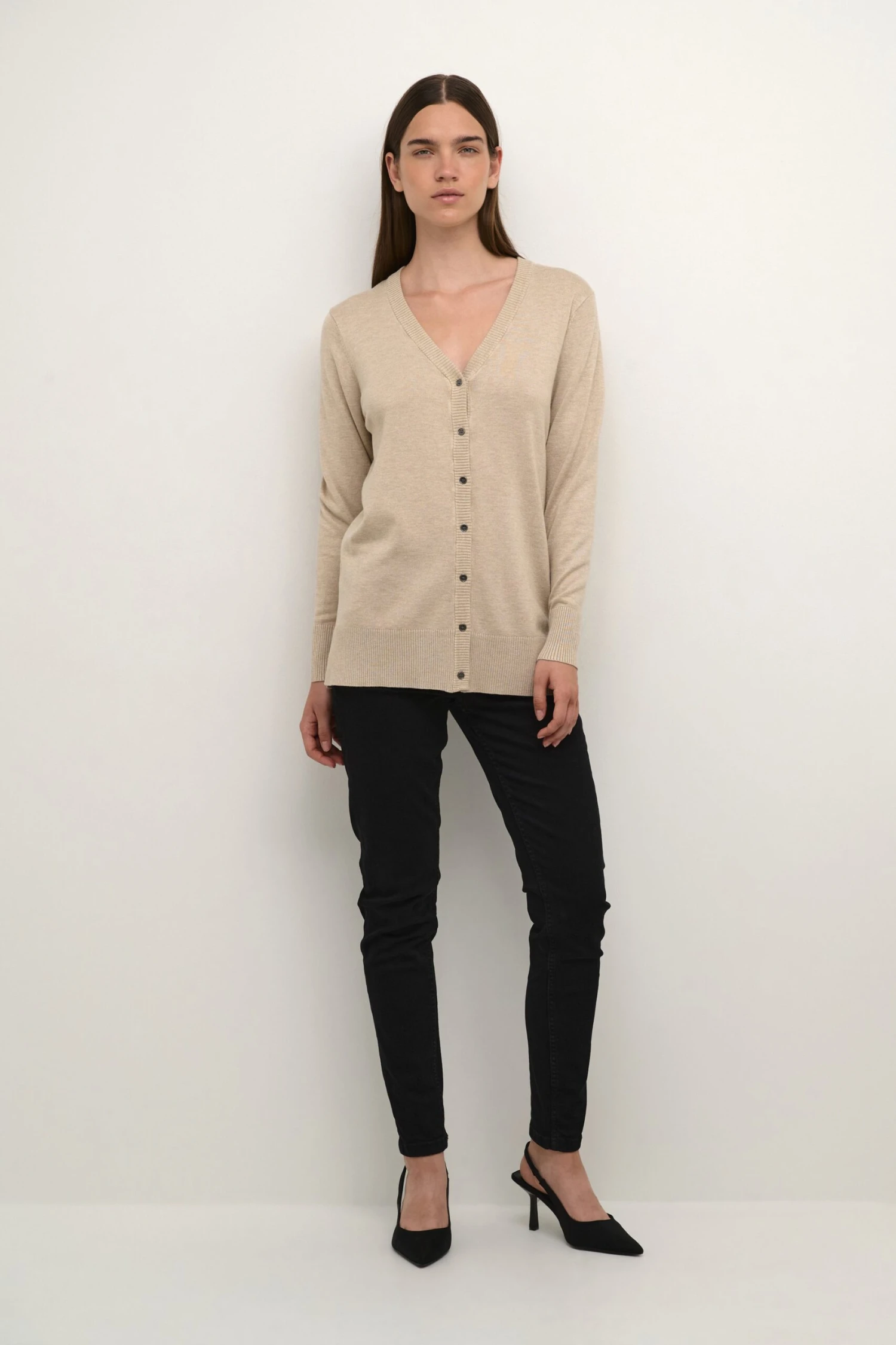 Kaffe Bpalona Long Sleeve- Vest - Feather Gray Melange 2 Kaffe Bpalona Long Sleeve- Vest - Feather Gray Melange - Afbeelding 2