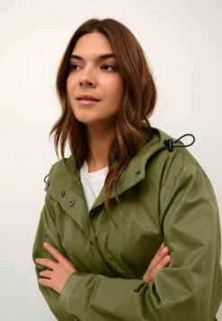 Kaffe Bpregitze - Halflange Jas - Burnt Olive -Kaffe Verkoopwinkel 2f7ddb0f0c324628ab82e7586197cbab