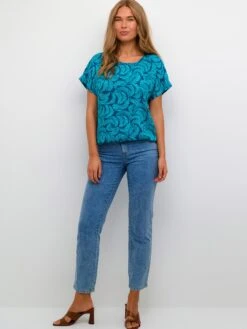 Kaffe T-shirts Shirt Marta Stanley Dames Blauw -Kaffe Verkoopwinkel 305cd89a1fadef80b5fbac6d4fc89902