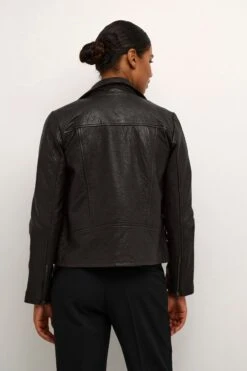 Kaffe Leren Jassen Tussenjas Julia Dames Zwart -Kaffe Verkoopwinkel 3a878732affe13d16a6b11ad17cb7ca1