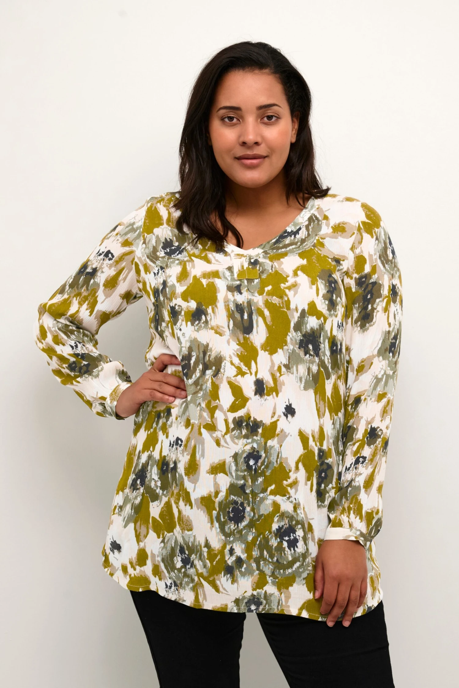 Tunieken Tuniek Dames Kaki / Olijfgroen 2 Tunieken Tuniek Dames Kaki / Olijfgroen - Afbeelding 2