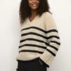 Kaffe Irina - Trui - Sand Dollar Black Stripe