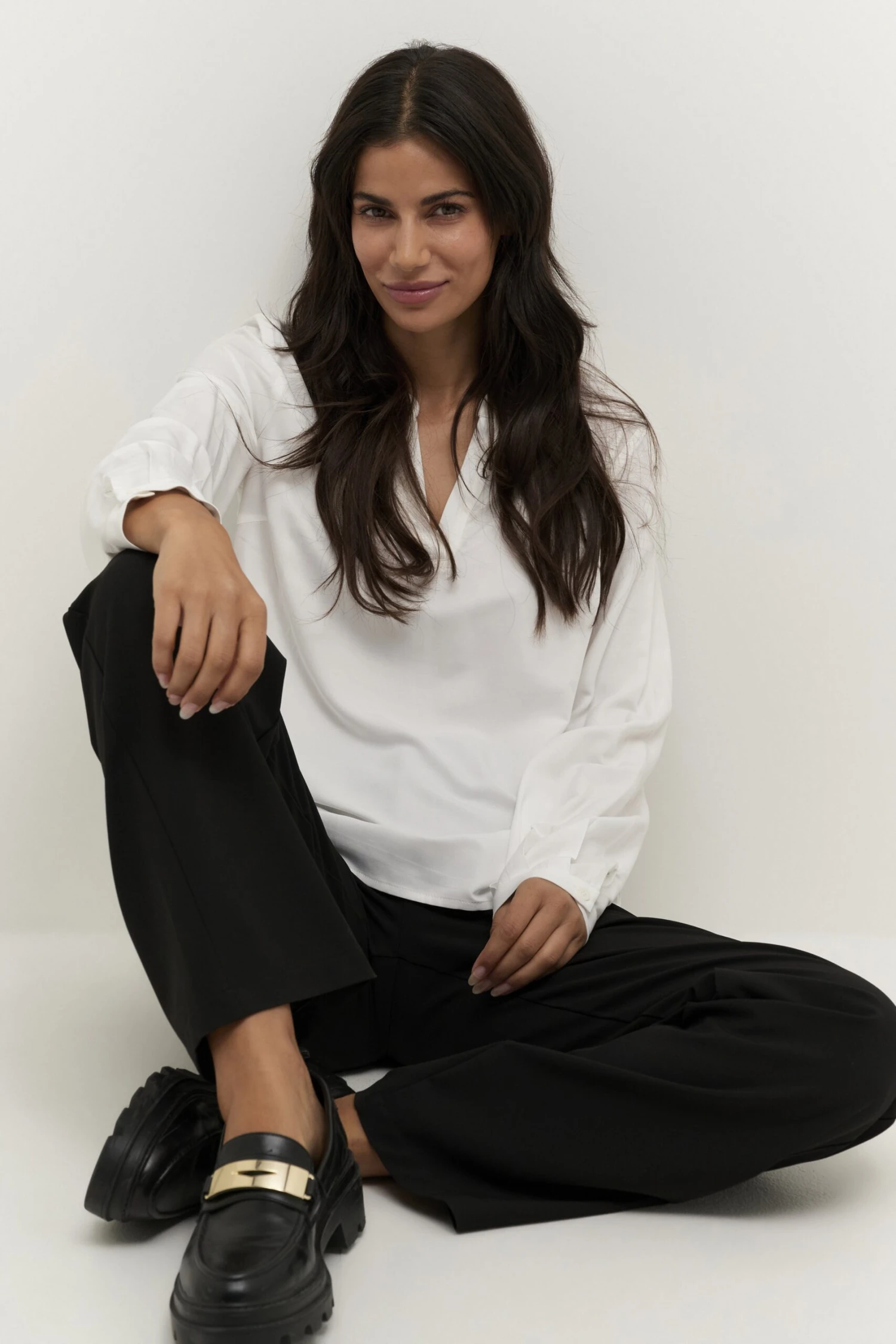 Kaffe Bpmichelle Long Sleeve Blouse - Blouse - Chalk 1 Kaffe Bpmichelle Long Sleeve Blouse - Blouse - Chalk