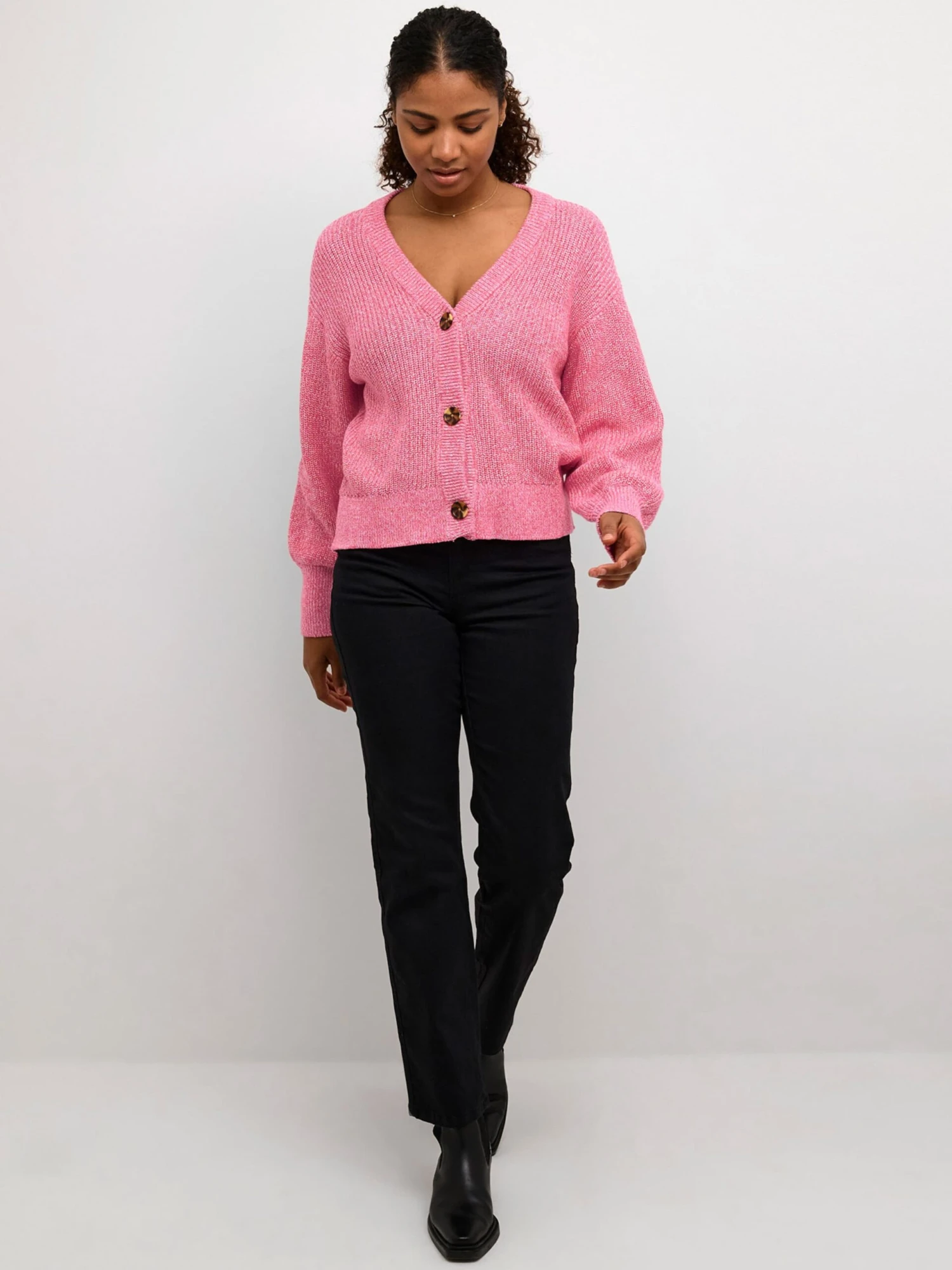 Kaffe Vesten Gebreid Vest Susana Dames Roze Gemêleerd 5 Kaffe Vesten Gebreid Vest Susana Dames Roze Gemêleerd - Afbeelding 5