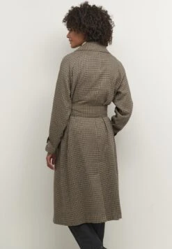 Kaffe Kaolina - Trenchcoat - Houndstooth/Sand/Blue -Kaffe Verkoopwinkel 42611c759a8049788ef4755425318e04