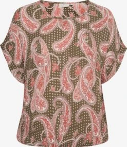 Kaffe Blouses Met Korte Mouw Blouse Lokia Dames Olijfgroen