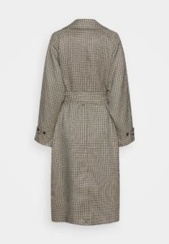 Kaffe Kaolina - Trenchcoat - Houndstooth/Sand/Blue -Kaffe Verkoopwinkel 475f0503c7414eab9be70268cc6698b3