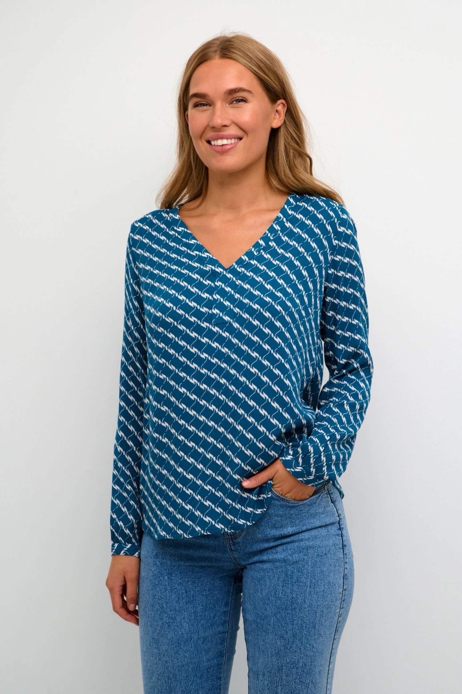Kaffe Blouses & Tunieken Blouse Marita Dames Blauw 2 Kaffe Blouses & Tunieken Blouse Marita Dames Blauw - Afbeelding 2