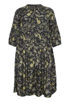 Kcevera- Blousejurk - Black Yellow Lime Flower Print -Kaffe Verkoopwinkel 4783917365f441b8a502cb1740148139