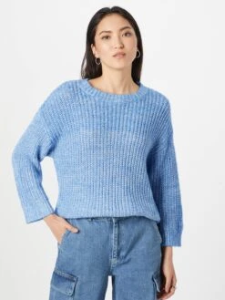 Kaffe Fijngebreide Truien Trui Solvej Dames Blauw Gemêleerd -Kaffe Verkoopwinkel 489f3cc5031f3964491186a59c8bcad3