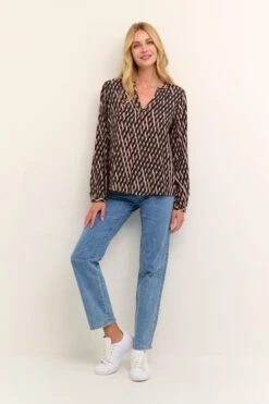 Kaffe Blouseshirts Blouse Aliana Dames Bruin -Kaffe Verkoopwinkel 49e493053f339c484a2a14198263ca03