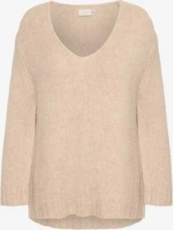 Kaffe Basic Truien Trui Alioma Dames Beige Gemêleerd
