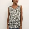 Kaffe Adriana Ppp - Blouse - Black And Sand Animal Print