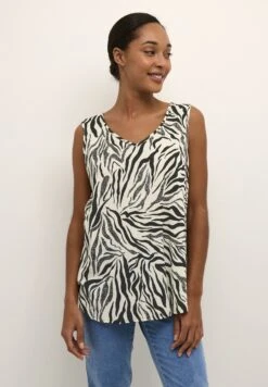 Kaffe Adriana Ppp - Blouse - Black And Sand Animal Print