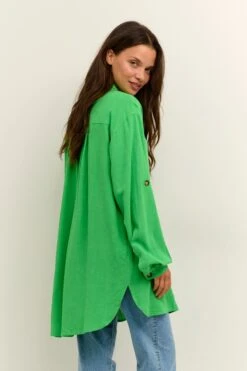 Kaffe Lange Blouses Blouse Aliny Dames Grasgroen -Kaffe Verkoopwinkel 5a337cc44e8757b61936292220387856