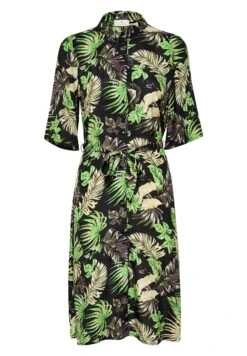 Kaffe Kasafir Oline - Blousejurk - Green Black Violet Palm Print -Kaffe Verkoopwinkel 5a3998124a4047f8acb6c74070766a95