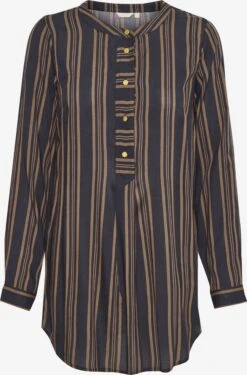 Kaffe Lange Blouses Tuniek Perline Dames Zwart