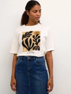 Kaffe T-shirts Shirt Cate Dames Natuurwit -Kaffe Verkoopwinkel 62d2e7d6cf4d6761cf15bd8a1acaf044