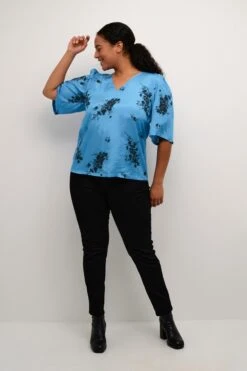 Blouses Met Korte Mouw Blouse Ganja Dames Blauw -Kaffe Verkoopwinkel 66bba2d9dbdc8dcf8a0589b31575f086