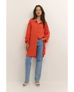 Kaffe Lange Blouses Blouse Aliny Dames Oranje -Kaffe Verkoopwinkel 69020675aa37ee1459483c8f22e19980
