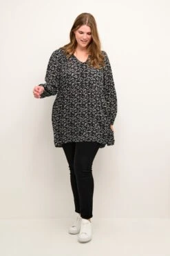 Tunieken Tuniek Riona Dames Zwart -Kaffe Verkoopwinkel 6b64acd15f83f2ab1865ca24fa83f873