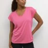Kaffe Kalise Ss - T-Shirt Basic - Shocking Pink