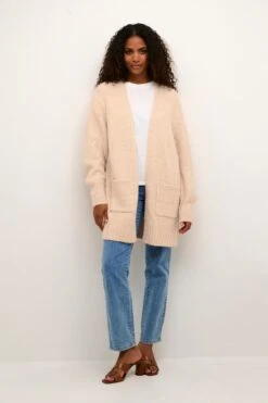 Kaffe Vesten Gebreid Vest Alioma Dames Sand -Kaffe Verkoopwinkel 71ad47e9c4d8eb7cd036724503e282bf