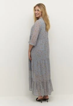 Kaffe Mimi- Maxi-Jurk - Blue Gold Flower Print -Kaffe Verkoopwinkel 71d94f18dfc14f7eb0370aedb402c718