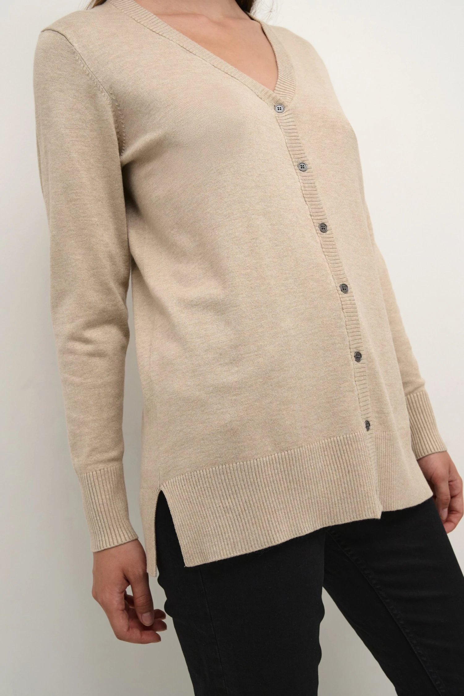 Kaffe Bpalona Long Sleeve- Vest - Feather Gray Melange 4 Kaffe Bpalona Long Sleeve- Vest - Feather Gray Melange - Afbeelding 4