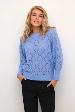 Kaffe Fijngebreide Truien Trui Joanna Dames Hemelsblauw