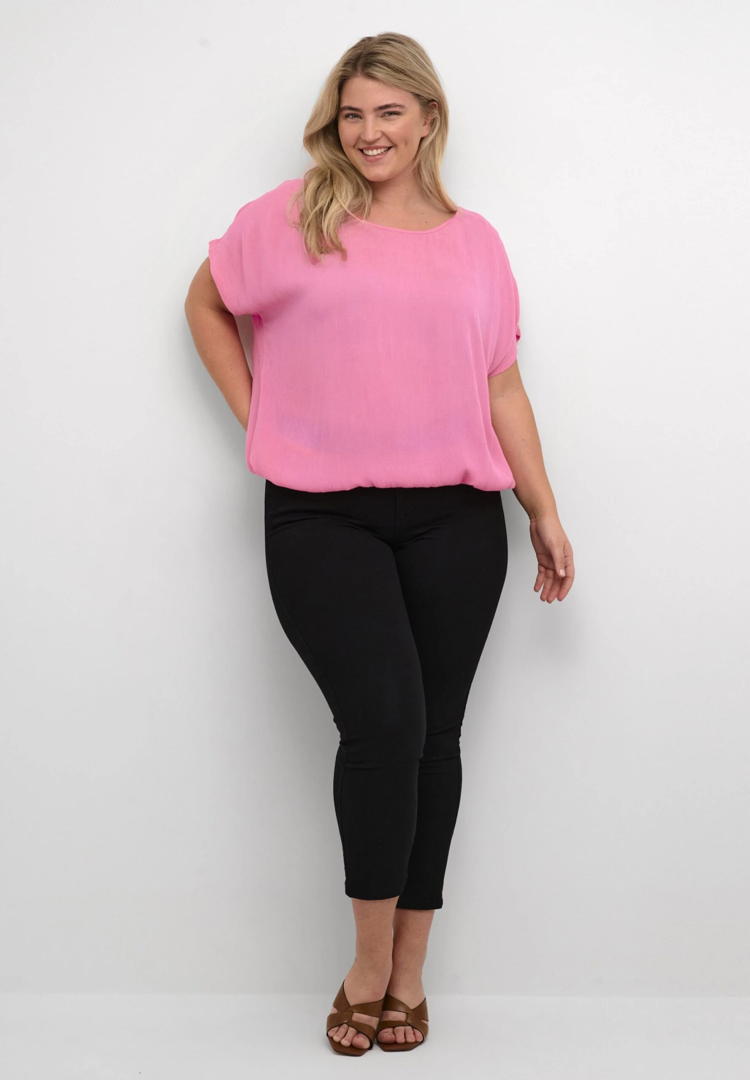 Ami Stanley Ss - Blouse - Shocking Pink 2 Ami Stanley Ss - Blouse - Shocking Pink - Afbeelding 2